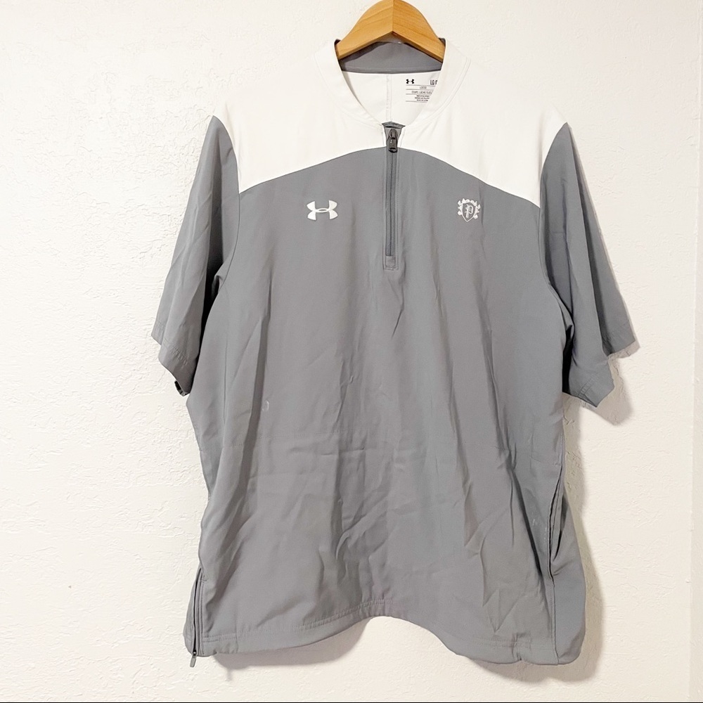 Under Armour Storm Quarter Zip Gray/White Loose‎ Men's Pullover Size Large
